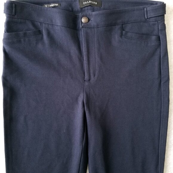 Talbots Womens 6 Lexington Pant Navy Blue Ponte Ankle Stretch Career Office - Picture 3 of 15